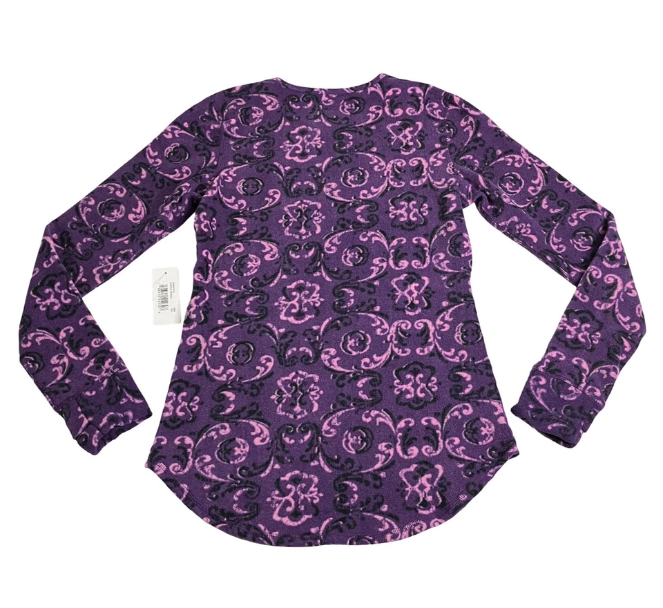 Suéter Cuddl Duds Mujer M Púrpura Desplazamiento Clima Derecho Elastizado Polar Agujeros para Pulgares Foto 2 de 4