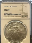 2006 Eagle S$1 MS 69 Coin NGC. Beautiful Coin!!!