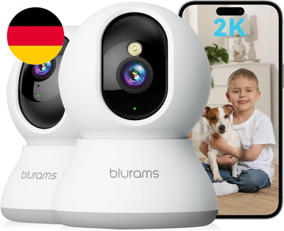 Blurams 2K WLAN Kamera Überwachung Innen,2Pcs Überwachungskamera Innen, 360° Bab