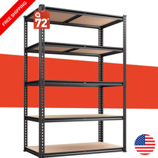 5-Tier Heavy Duty Garage Shelving Unit 2000LB Industrial Storage Rack 72"x36"x16