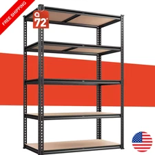5-Tier Heavy Duty Garage Shelving Unit 2000LB Industrial Storage Rack 72"x36"x16