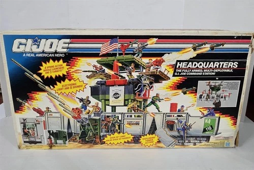 J-36 VINTAGE 1990'S HASBRO GI JOE HEADQUARTERS COMMAND CENTER WITH ORIGINAL BOX