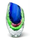 Unusual 20th Century Murano Textured Block Freeform Vase & Label 4.7kg