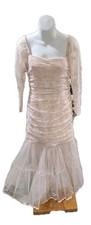 Vintage Pale Pink Zum Zum Lace Tulle Maxi Dress szSm Photo Measurements EUC