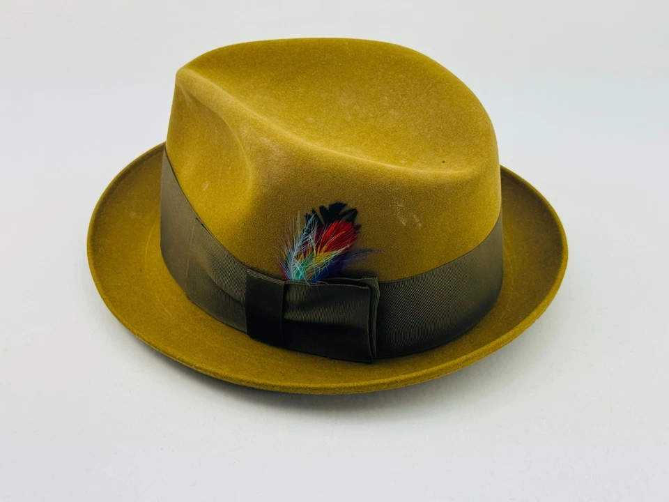 Vintage Dobbs “Rainbow” Fedora Hat – Size 7-1/8 Nachman’s Newport News VA Suede? - Image 2 of 4
