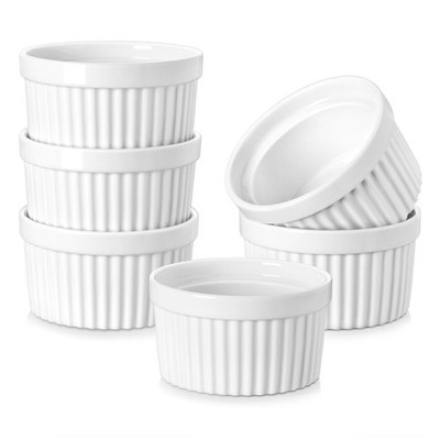 Ramekins 8 oz Oven Safe, Porcelain Creme Brulee Ramekins Pudding Custard Cups...