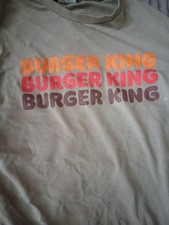 Burger King Employee Uniform T-shirt Beige Size Medium