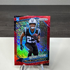 Panini Prizm 2025 Trevor Etienne Red Shimmer Prizm 21/49 #345 RC Panthers