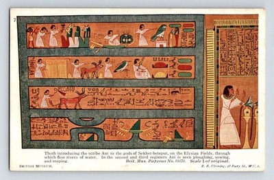 British Museum Ägyptischer Papyrus: Thoth stellt Ani vor. Unbestellte Postkarte.
