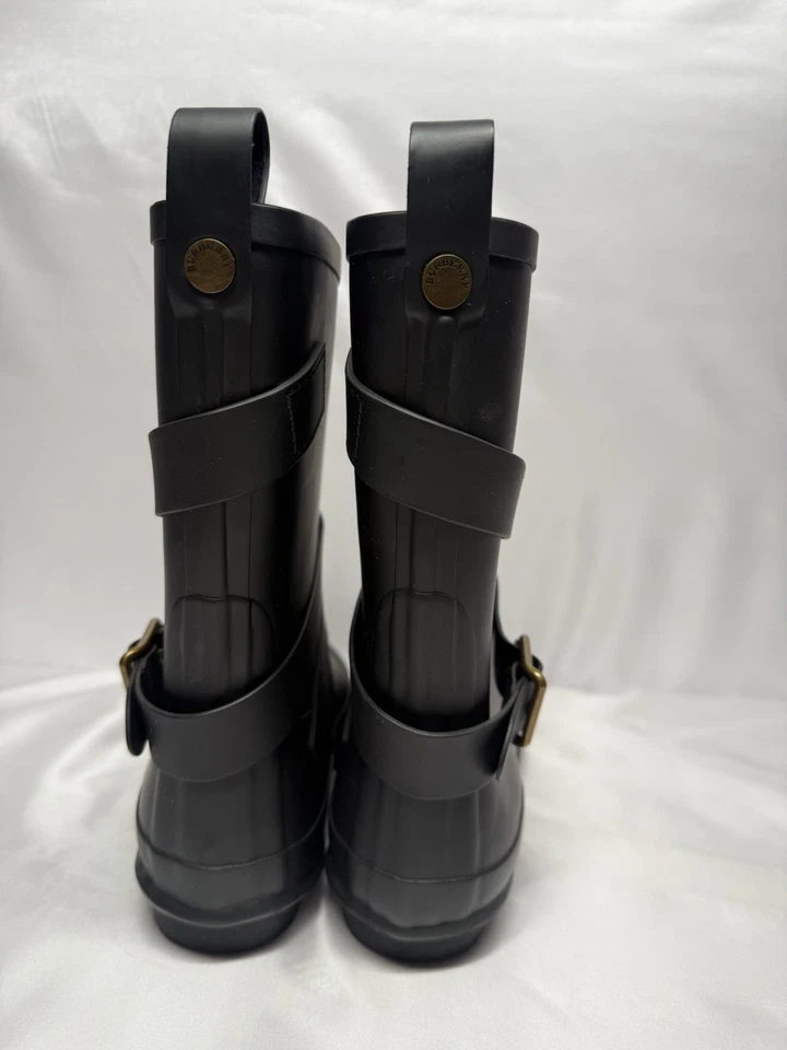 Burberry Women’s (9US) Mid-Calf Waterproof Black Rain boots Riding Style Boots - Image 4 of 4