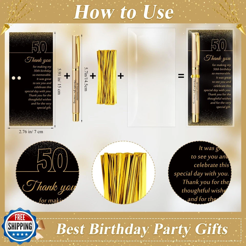 Feifeiya 50 Set 50 Aniversario Fiesta Favor para Invitado Aniversario Fiesta Favor con Foto 3 de 4