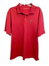 Nike Golf Dri Fit Disney Polo Shirt Mickey Mouse Men's Size Large L Burgundy