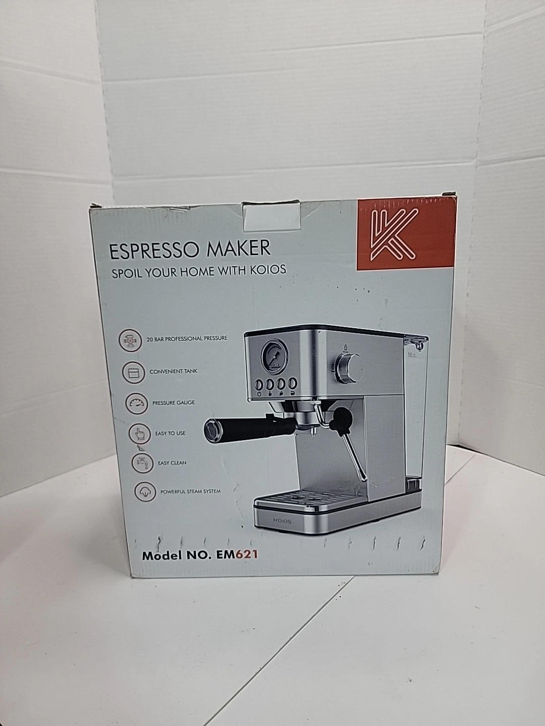 KOIOS 20 Bar Espresso Machine 1200W W/Powerful Steam System. New In Open Box