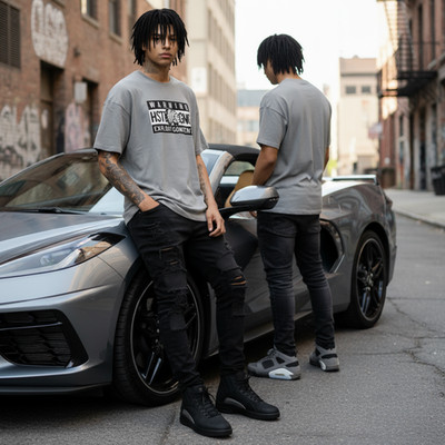 *HUSTLE GANG* (GREY) ~EXPLICIT CONTENT~  SHORT SLEEVE TEES 