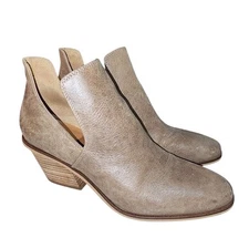 LUCKY BRAND VELLIDA Sz 9 Brown Baddie Career Work Wedge Heel Boho Ankle Boots