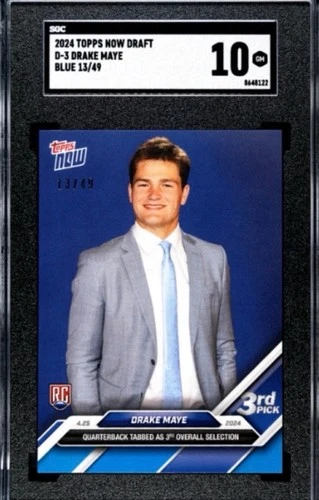 2024 Topps Now - Drake Maye Blue/49 SGC 10