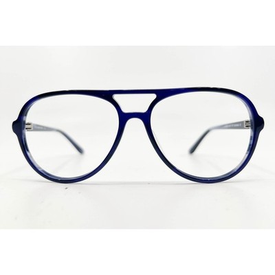 ELLA Laguna Beach USA Blue Aviator Eyeglasses Frames 54 014 Handmade CE