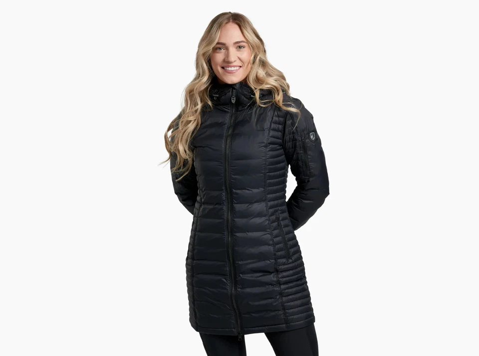 Chaqueta Parka Kuhl Sypfire Para Mujer Pequeña Blackout Negra 800 Relleno Plumón de Ganso NUEVA Foto 2 de 4