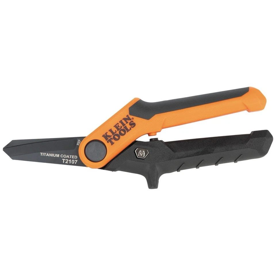 Klein Tools Compact Titanium-Coated Utility Shears, 7” T2107 Ambidextrous Use - Image 2 of 4