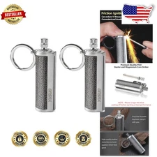 Metal Match Lighter 2-Pack, Waterproof Strike Anywhere Survival Fire Starter