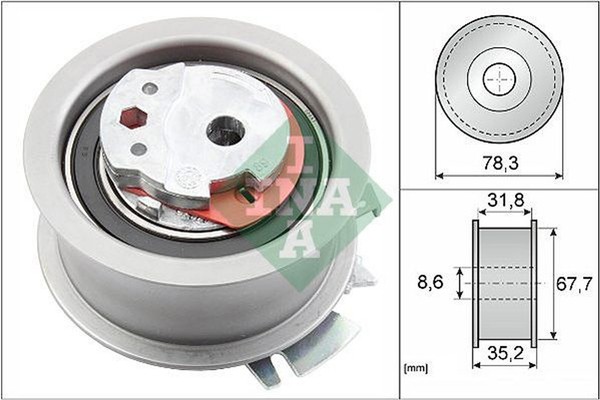 Schaeffler INA Zahnriemen Spannrolle Audi A3 A4 A6 VW Passat B6 Seat Altea Skoda-image