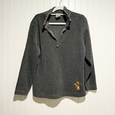 Disney Store Gray Fleece Winnie The Pooh Sweatshirt Size Medium