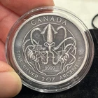 Antiqued 2 oz Fine Silver .9999 Coin Kraken Folklore Monster HR Canada