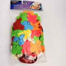 Speedo Retro Flower Swim Cap Multicolor 3D Latex Floral Bathing Cap Open Box