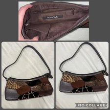 🔥 Madison Studio Animal Patchwork Shoulder Bag – Y2K Vintage Style – Brown