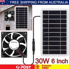 30W Solar Powered Panel Exhaust Roof Attic Fan Air Ventilation Van For Pet House