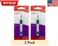 Tweezers Slant Tip Precision    Non-Slip Rubber Stainless Leader 1 ct(2 pack)