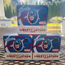 3 Dr Squatch Soap Limited Edition Liberty Lather MarvelCaptain America Lite Grit