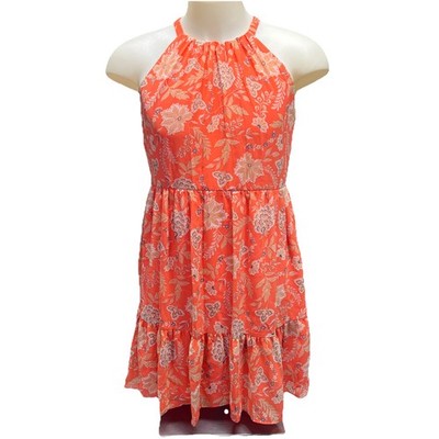 Vince Camuto Coral Floral Halter Tiered Chiffon Dress Womens Size 10 NWT |  eBay