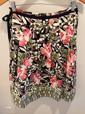 Vintage Talbots Womens 10 Skirt Floral Pleated A-Line Lined 100 Cotton Side Zip