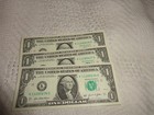 lot of 3 consecutive serial numbers 2021 one dollar bills — photo 1