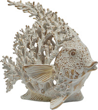 Beach Coastal Decor Coral Reef Angelfish Home Office Desk Decor Sculpture Statue