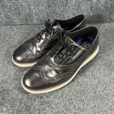 Cole Haan Shoes Mens Size 9.5 Silver Leather Wingtip Oxford  display picture 1