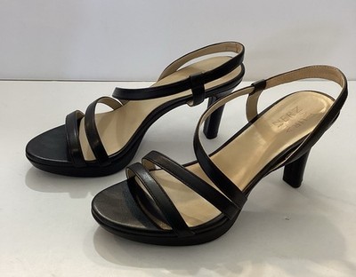 NEW Naturalizer Women's Brenta Strappy Dress Sandals Black Faux Leather Sz 8.5M 