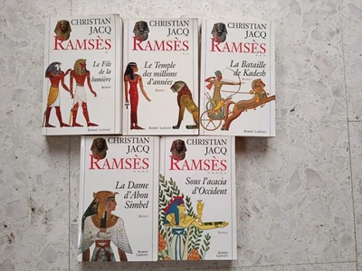 Lot 5 livres RAMSES de Christian JACQ, Ed. LAFFONT 1996, T1 à 5, pharaon Egypte - Photo 1/4