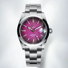 Pink Texture Tandorio 36mm/39mm Sapphire Glass Date NH35 Auto Men Watch Bracelet