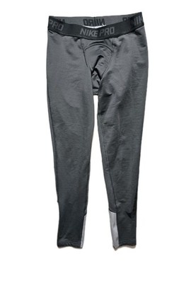 Nike Pro Boy's Dri Fit Cold Weather Compression Leggings Gray 939576 021 Sz L