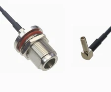 N Female Bulkhead nut to TS9 Male Elbow 90° RF 0.5~15FT Cable For Antenna Radio