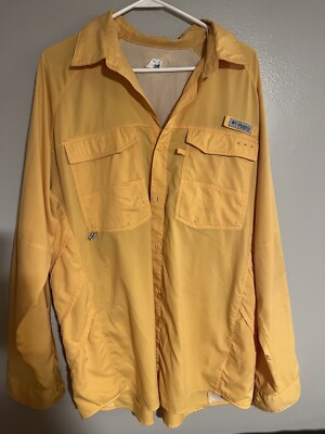 Columbia Sportsman Shirt Yellow Size Large
