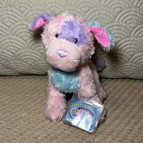Neu mit Etikett Ganz Webkinz HM642 Cotton Candy Welpe Hund 8 Zoll Plüschtier Stofftier MIT CODE