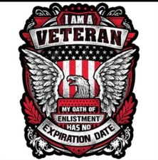 I AM A VETERAN, SHIELD, 5.5"X7", DECAL. Free Shipping
