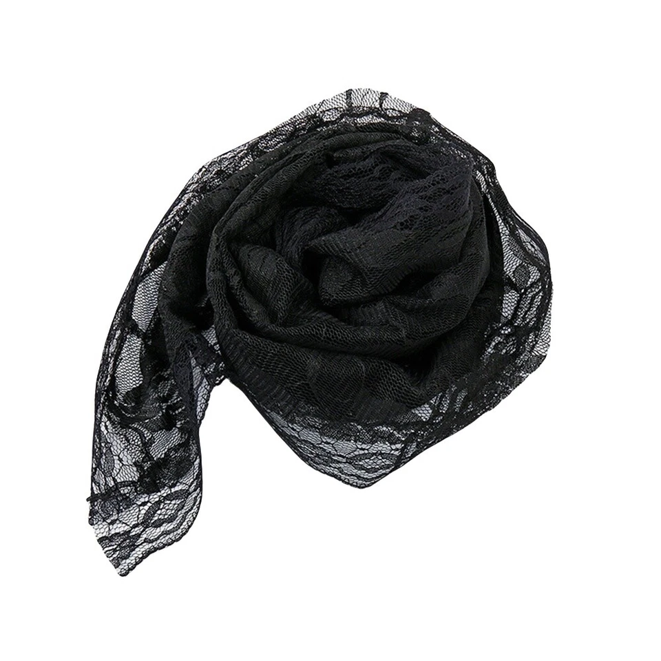 Elegante Damen Spitze Blume Schulterlang Kurz Kreisförmig Hochzeit Brautschleier - Bild 2 von 4