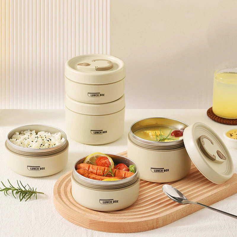 Fiambrera Mantener Caliente Caja de Alimentos Térmica Acero Inoxidable Bento Box con Bolsa de Almacenamiento Foto 2 de 4