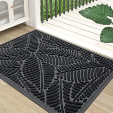 Waterproof Rubber Doormat 30"x17" Non-Slip Indoor Outdoor Black Mat