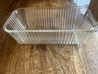 VTG 8x4 Clear Ribbed Glass Refrigerator Dish Base  rectangle Perfect — photo 4