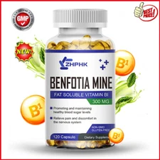 Benfotiamine 300 mg 120 Veg Capsules Fat Soluble Thiamine Vitamin B1 HealthFare